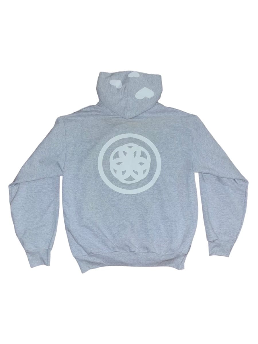 Essential Gray Dark Promises Puff Print Hoodie