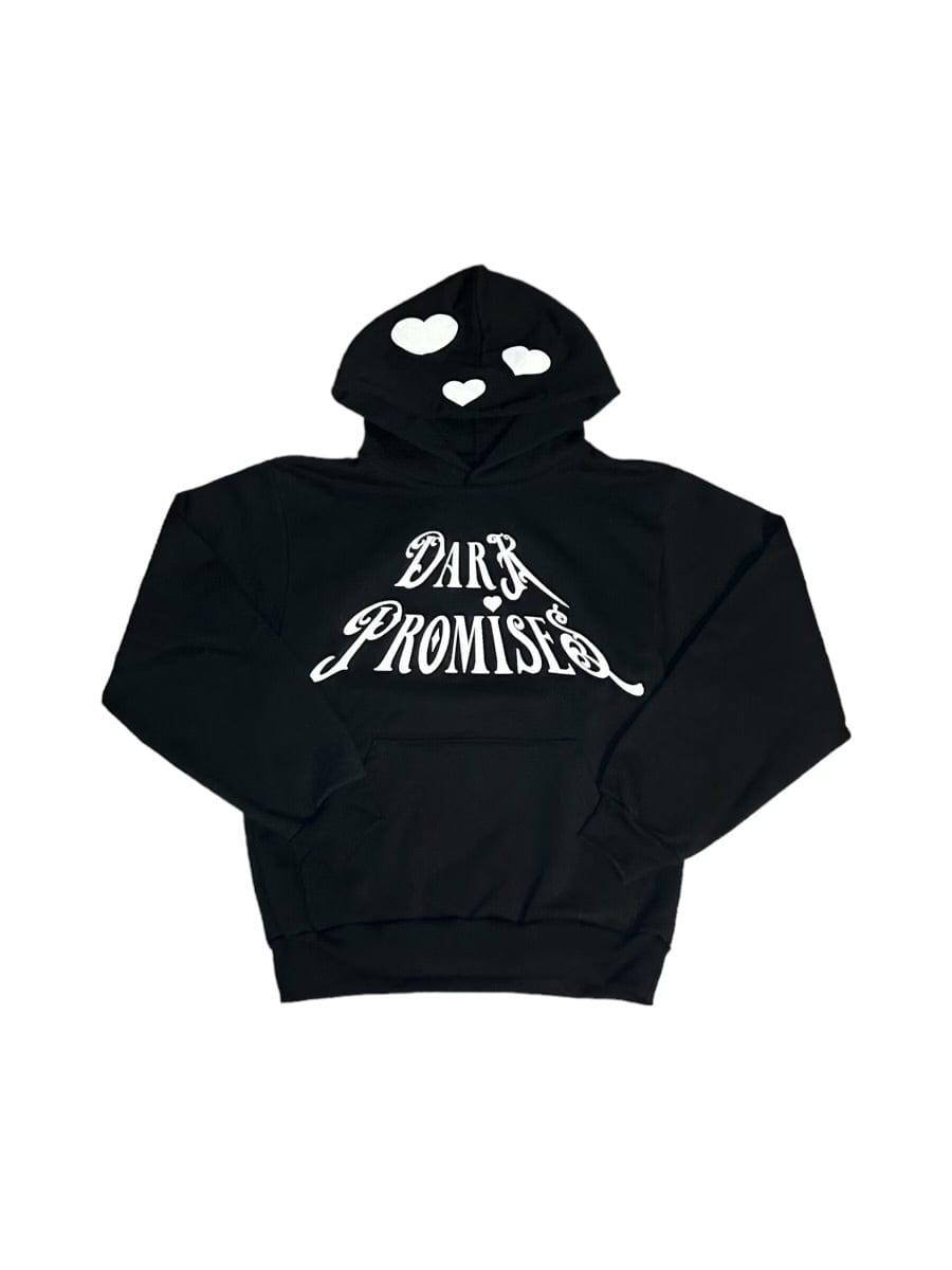 Midnight Black Dark Promises Puff Print Hoodie